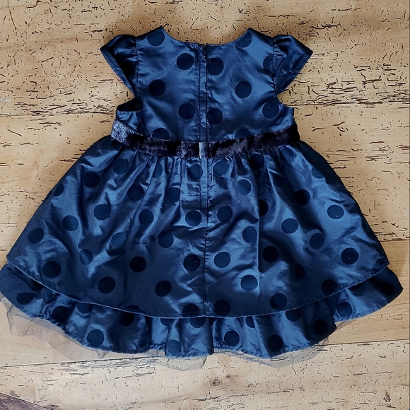 H&M 6-9mths Party Dress Navy Blue - Picture 2 of 5